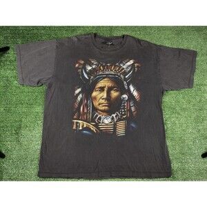 Rock Chang Native American Chief T-shirt Double Sided Faded Size XXL